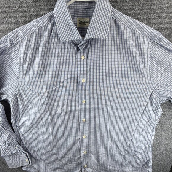 Gitman Bros USA XL Cotton Check Blue American Button Up Long Sleeve Shirt Men - Picture 2 of 16